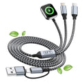 Travel Essentials 3 in 2 Multi Charging Cable for iWatch Charger/IP/USB-C - color: Greyiwatch, size: 1Pack 5FT