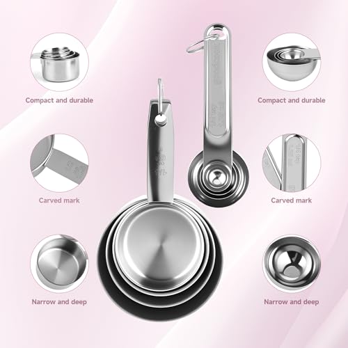 Measuring Cups and Spoons Set, 8 Piece