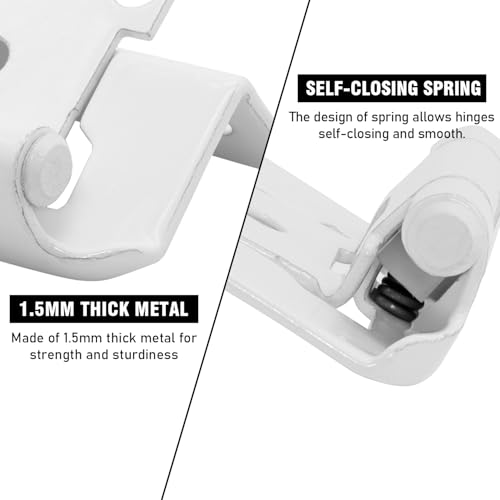 8 Pack (4 Pairs) 1/2 Inch Overlay Semi Partial Wrap Hinges White - color: White, size: 8 Pack (4 Pairs)