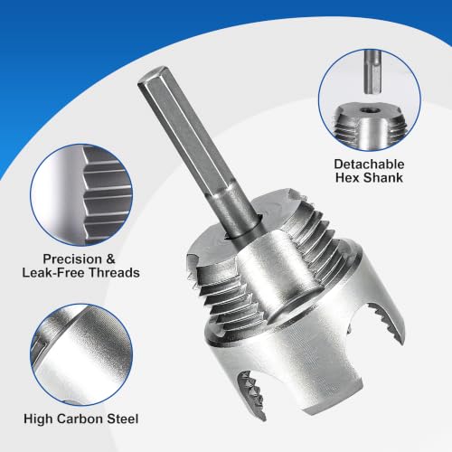 3 Pcs PVC Pipe Threader Kit – Integrated Internal & External Threading Tool