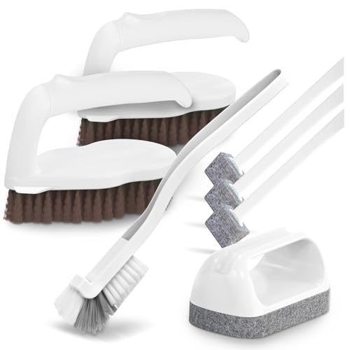 Holikme 7 Pack Cleaning Brush Scrub Brush Kitchen Brush for Floor,Brown - color: Brown