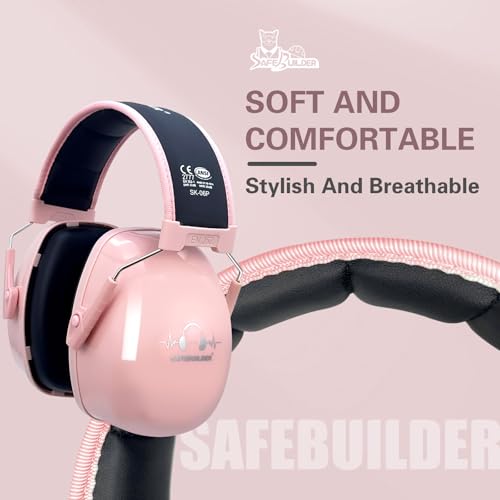 SAFEBUILDER Ear Protection Ear muffs Noise Reduction NRR 28dB Adjustable Hearing Protection for Working Mowing SK-06P - color: 01-girl-pink