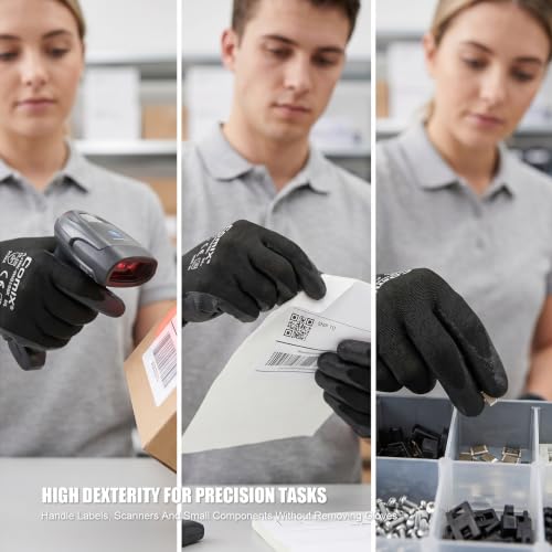 Comix PU Coated Work Gloves for Men & Women, 12 Pairs Bulk Pack, Grip - size: X-Large