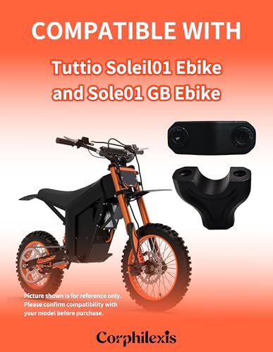 2PCS Ebike Handlebar Mount Bracket, Black Aluminum Alloy Handle Bar Clamp Compatible with Tutto Tutti Soleil01 Soleil01 GB Electric Motorcycle, Heavy Duty Vibration Dampening Handlebar Support