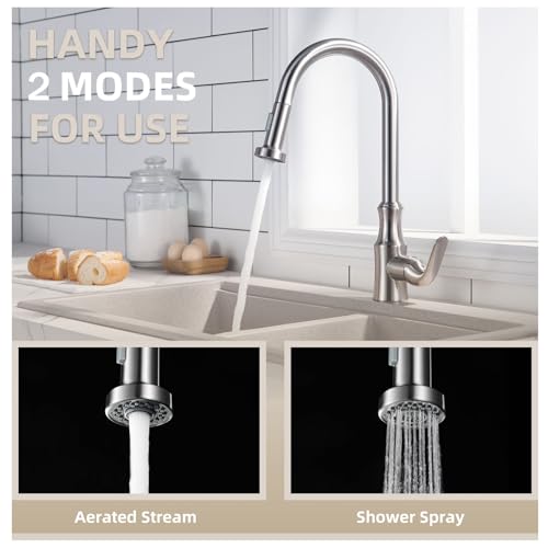 Angle Simple Kitchen Faucet Head Replacement, Sink Sprayer, Brushed Nickel - color: Brushed Nickel