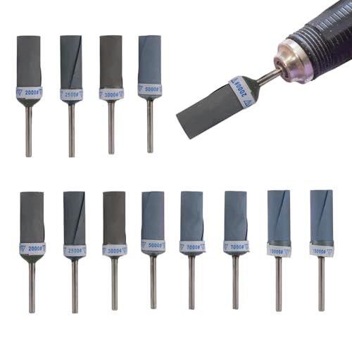 12pcs 2000-10000 Grit Sanding Drums for Dremel Rotary Tool | Rotary Tool Bits Sander Set Bands Mandrels for Wood Plastic Metal Grinding Polishing - style: 2000-10000 Grit