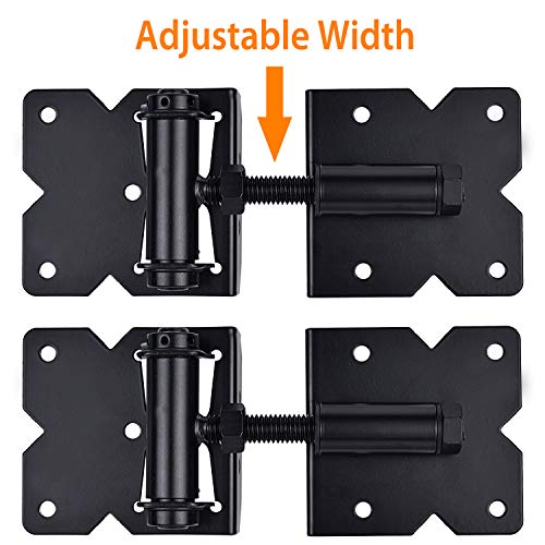 Self Closing Gate Hinges Heavy Duty, 90 Degree Adjustable, 2 Pcs - color: Black(1pcs)