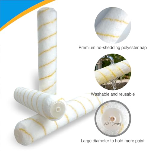 6 PCS Paint Roller Covers 14 Inch 1/2" Nap Microfiber - size: 6 PCS, 14-Inch