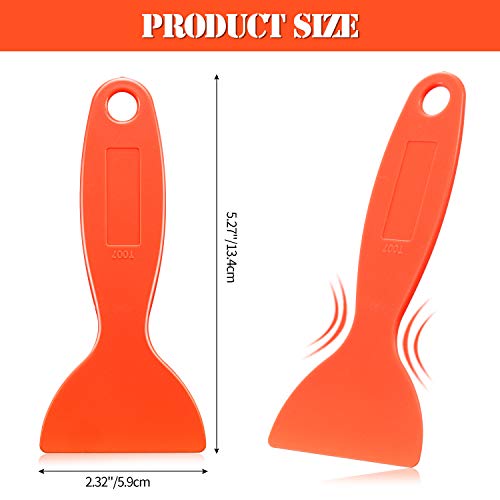 Mudder 12 Pieces Plastic Spatula Putty Knife Scrapers, Orange, Green - color: Orange, Green