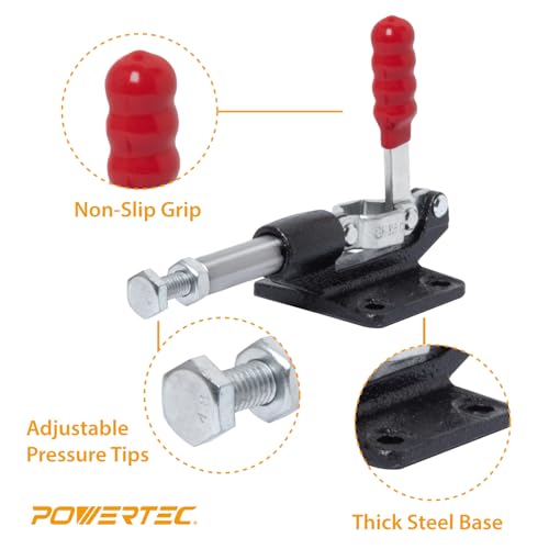 POWERTEC Push Pull Toggle Clamp, 500lbs Holding Capacity, 305CM Quick Release Push Pull lever Clamp, Stroke Clamp for Welding, Woodworking Jigs and Fixtures, Pocket Hole Jigs, CNC (20318) - size: 305CM, 1PK