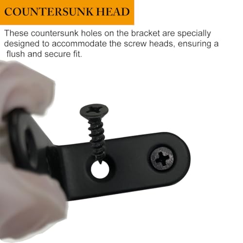 QSJ 24 Pack L Bracket Corner Brace Sets, 1.57x1.57 Inch Black Stainless Steel 90 Degree Right Angle Brackets Fastener L Braces with 88 Screws for Wood, Shelves, Furniture, Cabinet - size: 24Pcs Bracket Set (Flat T/L/Solid L)