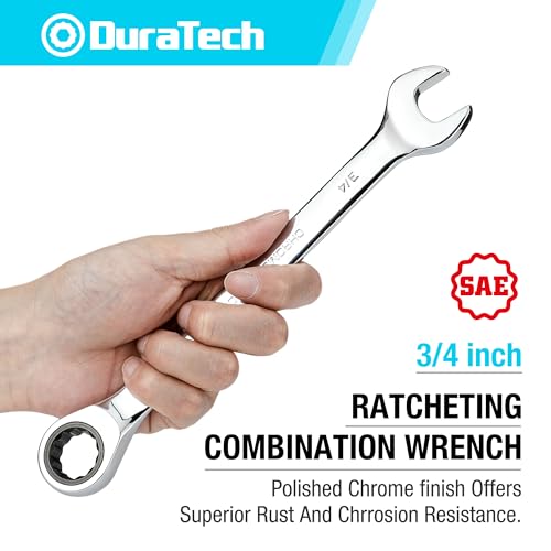 DURATECH 3/4" Ratcheting Combination Wrench, SAE - size: 3/4"
