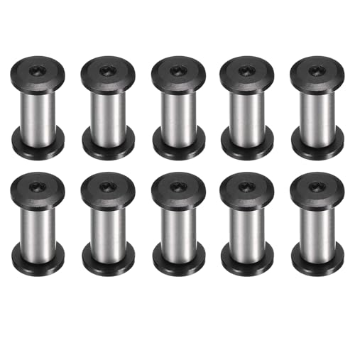 HARFINGTON 10pcs Knife Handle Screws 6 x 16mm M4 Torx Sink Head Stainless Steel Pocket Knife Pivot Pin Folding Knives Bolts Fasteners for Blade Fixing, Black/Silver - size: 6 x 16mm