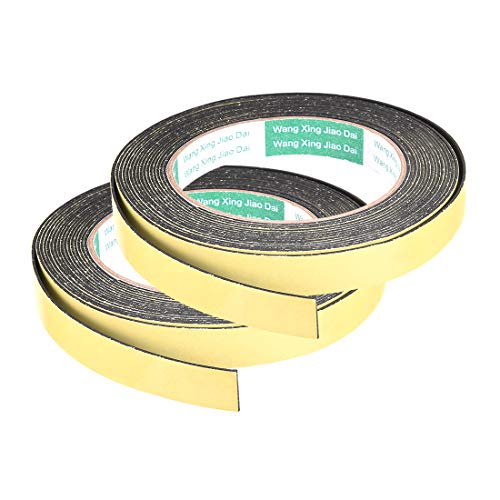 uxcell Sealing Foam Tape 15mm Wide 1mm Thick 5m/16.4ft Long, Self Adhesive Weather Strip for Window Door Insulation, Pack of 2 - size: 15mmx1mmx5m
