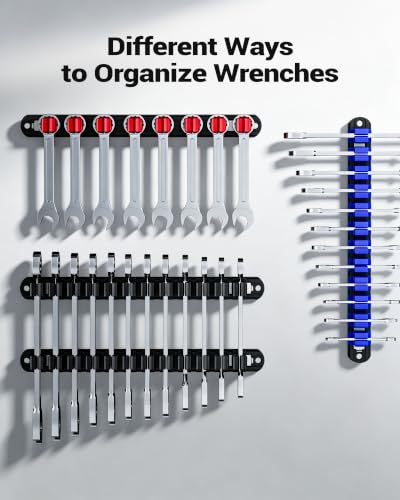DEHOYI Magnetic Screwdriver Organizer and Wrench Organizer for Workshop, Garage | Heavy-Duty Tool Organizer with Magnet & Space-Saving Tool Holder | Gift for Father, Brother, Boyfriend (2 pcs, Blue) - color: Blue, size: 2 pcs
