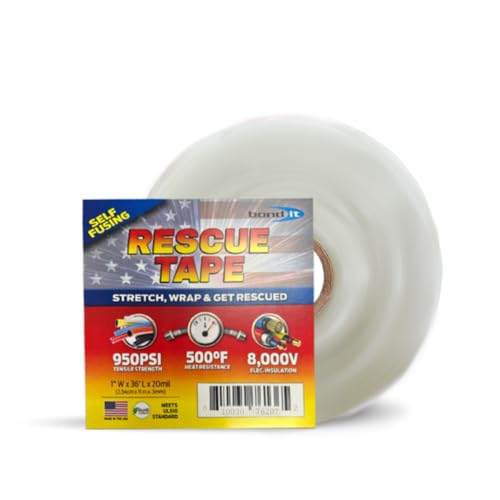 Bond It Rescue Tape, Self-Fusing Silicone Repair Tape, 1 in x 36 ft, White - color: Clear, size: 1" x 36' x 20mil