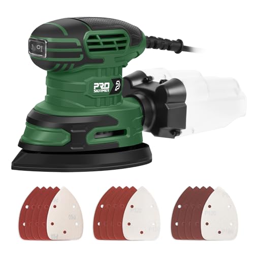Prostormer Detail Sander, 13000RPM Mouse Sander, 1.6A Electric Palm Sanders - color: Green