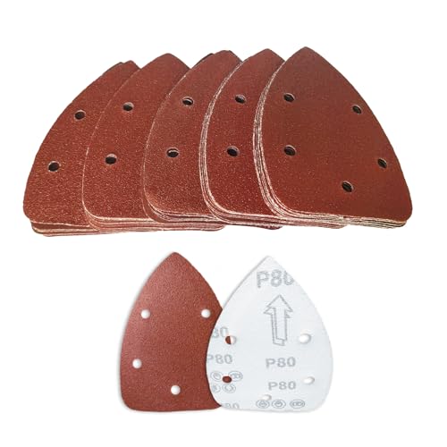 50 Pcs 80 Grit Mouse Sandpaper, Aluminum Oxide Mouse Sanding Pads - size: 80 Grit