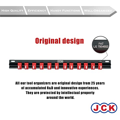 JCK Aluminum Wrench Organizer Wall Mount Rack, 12 Hooks for Toolbox - style: Wrench Organizer