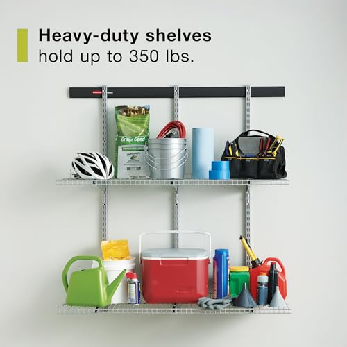 Rubbermaid Fasttrack Rail Storage 36"x12" 3-Shelf Kit, 350 lbs. Per Shelf, for Home/Garage/Shed/Workshop Organization - size: 36" Shelf