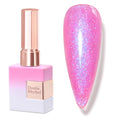 Double Rhythm 15ML Snow Glitter Gel Polish Shimmer Reflective Holographic Color for Nail Art Salon DIY at Home (B1236) - color: Celestial Rose Pink