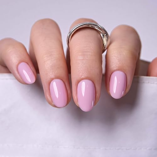 CurvLife Extra Short Almond Press On Nails, Satin Bloom Floral Pink - color: B2 - Satin Bloom