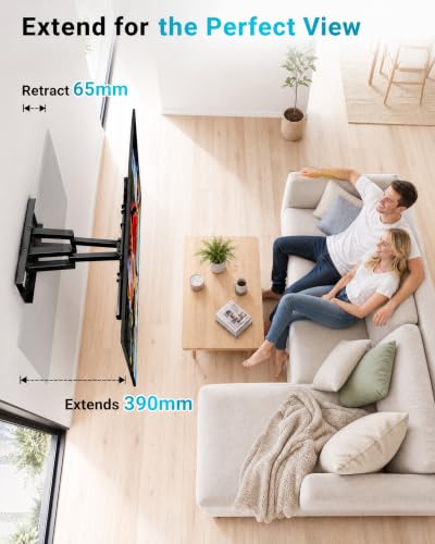 BONTEC Full Motion TV Wall Mount for 37-85 Inch TVs, Heavy Duty Swivel Tilt - size: 37-85 Inch