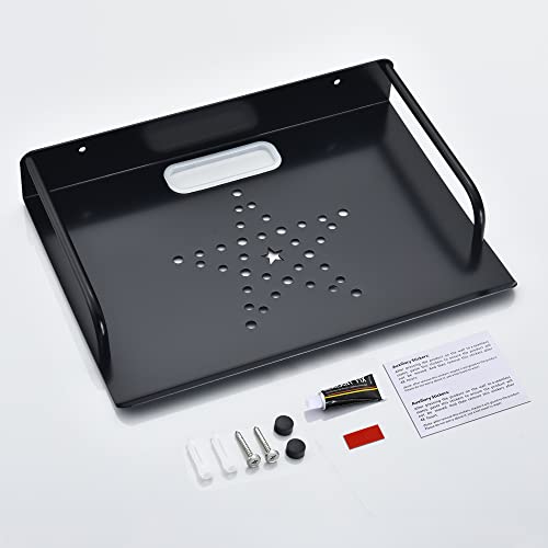HNVNER Metal Floating Wall Shelf for Router & Cable Box, 10.3x8 Inch - color: 1 Layer-small-1pcs