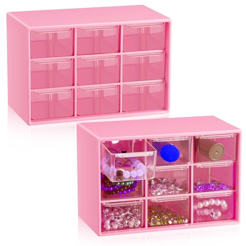 Wenqik 2 Pcs Mini Storage Drawers, Rose Red - color: Rose Red