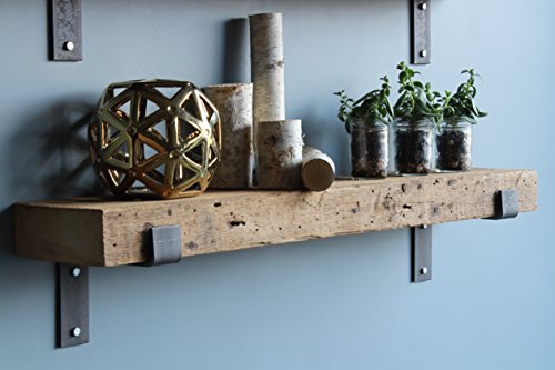 Shelf Brackets | Steel Handcrafted, 2 Inches Wide, 2 Inch Lip (Set of 2, Amish Made in Lancaster County, PA, Brackets Only, Shelf Not Included) | by Urban Legacy (7 " deep)