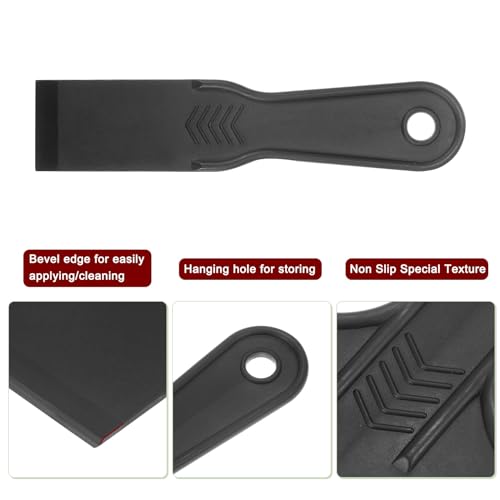 HARFINGTON 10pcs Putty Scraper 1.5" Width 6mm Thin Flexible Plastic Putty Knives for Taping Drywall Spreading Painting Wall Scratching - color: Black, size: 1.5"