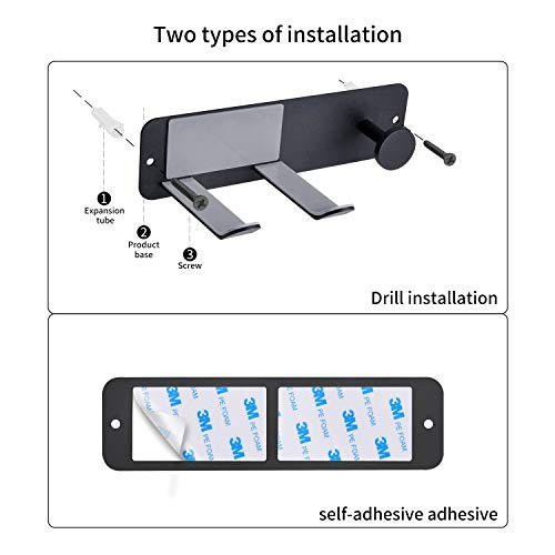 Hair Dryer Holder Wall Mounted, Stainless Steel Self Adhesive Blow Dryer Holder Rack for Dyson Supersonic Hair Dryer,Black - color: Black