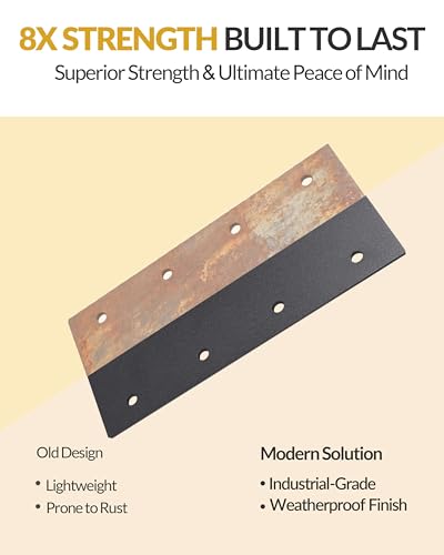 8 Pcs Ultra-Thick Straight Mending Plate, 9.25" x 4.5" Extreme Weatherproof Flat Bracket, Heavy Duty Steel I-Shape Timber Connector for 6x6 8x8 Lumber, Outdoor Pergola, Deck & Cabin - size: 8 Pack, style: P-Shape Tie