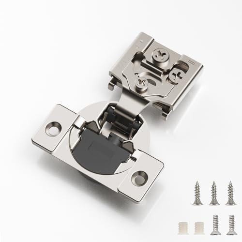Soft Close Cabinet Hinges 30 Pack, 1/2 inch Overlay, Concealed Hinge for Kitchen & Bathroom Cabinet Door, Hidden Hinge, Adjustable, Brushed Nickel Finish