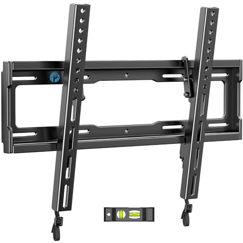 Pipishell Tilt TV Wall Mount Bracket Low Profile for Most 23-55 Inch LED LCD OLED 4K Flat Curved TVs up to 99lbs Max VESA 400x400mm, 8° Tilting for Anti-Glaring, Fits 8-16 inch Wood Stud - size: 23"-55" Tilt TV Wall Mount