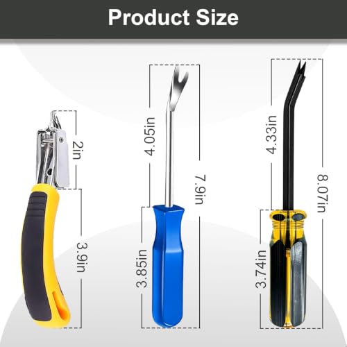 3-Piece Heavy Duty Upholstery Staple Remover Tool Set, Nail Puller Plier, Tack Lifter, Fastener Remover for Carpet,Furniture,Floor,Photo Frame,Wooden - color: 3 Pcs