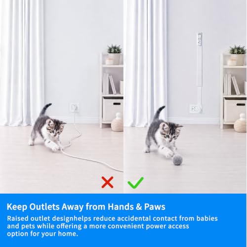 Electrical Outlet Extender Stick,Extends 22"-34" with USB C,USB A & 2 AC Outlets,180° Rotating Vertical Wall Plug Extension Outlet for Hard to Reach Spaces Behind Sofa,Dorm Bed,Nightstands and More.