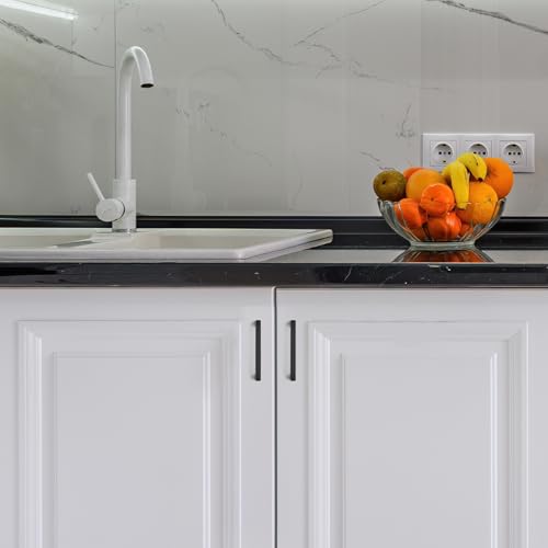 Ravinte Matte Black Square Cabinet Handles Drawer Pulls,5 Inch,30 Pack | Screws Included, Stainless Steel, Square Bar Grip, Easy Install, Kitchen Cabinet Hardware, For Cupboards, Drawers, Dressers - color: Matte Black