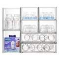 Vtopmart Clear Stackable Storage Drawers Set of 8, Plastic Organizer Bins - style: 4 Small+2 High+2 Wide