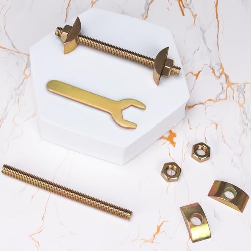 13 Pcs Furniture Fastening Connectors with Wrench,Countertop Connector,Table Top Fasteners for Butcher Blocks, Tables, and Bed Frames with Bolt and Nut Hardware, Draw Bolts, and Miter Bolts