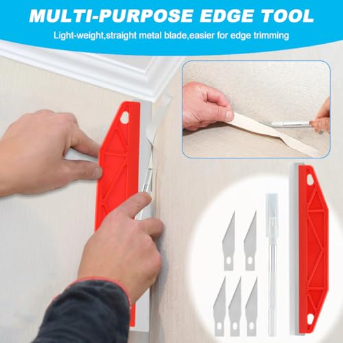 Wallpaper Smoothing Tools, Wallpape-r Tool Kit with Felt Squeegee Seam Roller Wallpape-r Brush Measure Tape for Wallpapers,Contact Paper,Window Tint,Vinyl Backsplash Tile(COLOR:1)