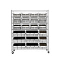 7-Tier NSF 21-Bin Steel Wire Shelving Rack, 48"W x 14"D x 56"H, Gray | 21 slide-out bins with tilt-lock design keep supplies organized, accessible - color: Gray, size: Includes 21 Bins