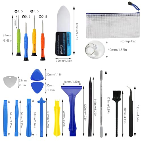 Spudger Tool Kit, 23 Pcs Cell Phone Repair Tool Kit, Pry Tools for Electronics, Metal Spudger, Plastic Pry Tool, Screwdrivers/Tweezers/Spudger Kits for iPhone, Laptop, Tablet, Computer, iPad