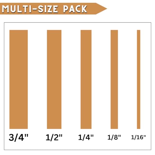 5 Rolls Pinstripe Tape - Masking Tape 1/16", 1/8", 1/4", 1/2", 3/4" - Thin Painters Masking Automotive Tape for DIY, Car, Auto, Paint, Art, Tumblers (Brown) - color: Brown