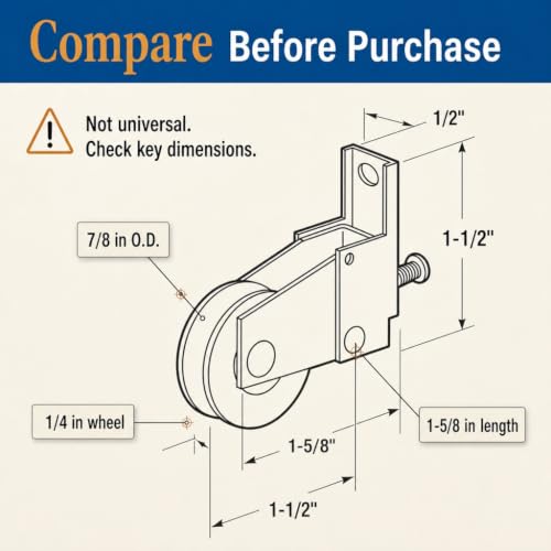 Prime-Line B 669 Steel Ball Bearing Screen Door Roller Assembly, 2 Pack
