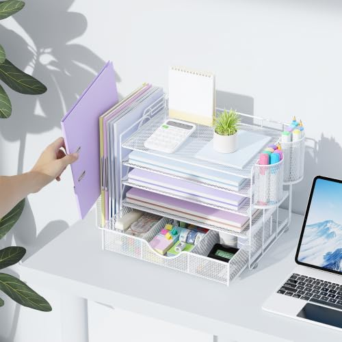 gianotter 5-Tier Desk Organizer with Drawers and File Holders - color: White, size: 5T