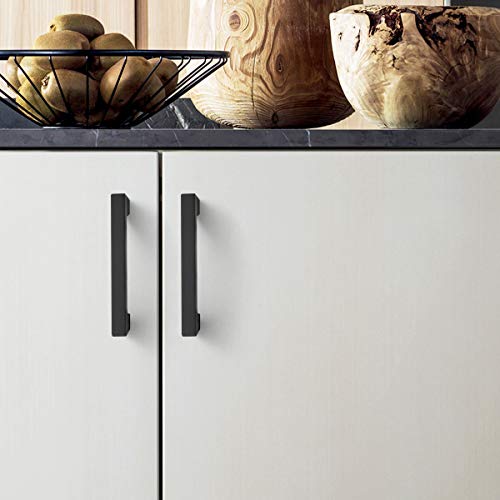 KNOBWELL 6 Pack 3 inch Kitchen Cabinet Pulls and Handles Matte Black, Bathroom Kitchen Cupboard Door Handles, 3" Hole to Hole Distance, Matte Black - color: Matte Black, size: Hole Center:3 inch(76mm)