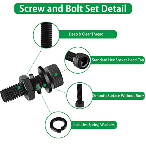 860Pcs M2-M5 Metric Screws, 12.9 Alloy Steel Hex Bolts & Nuts Kit - size: M2 M3 M4 M5 860pcs 3