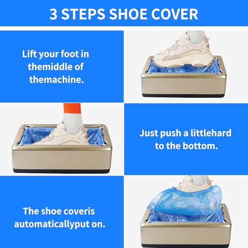 100 Pack Disposable Indoor Shoe Covers with T-Buckle Non-Slip Booties-