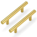 Plustool 30Pack 3''Hole Centers Gold Cabinet Handles-Brushed Brass Cabinet Pulls Gold Dresser Drawer Pulls-Stainless Steel Door Hardware for Kitchen Bathroom Bedroom Furniture-5''Overall Length - color: Gold